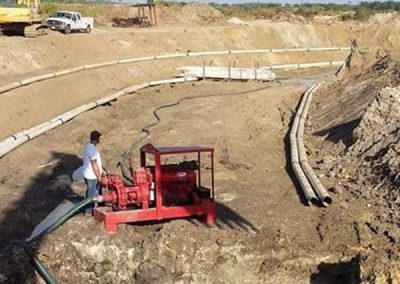 WW well point installation lay deep sewer